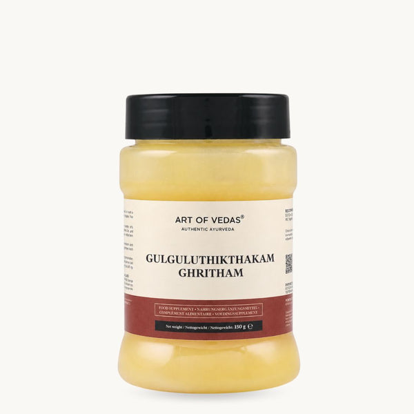 Art of Vedas Gulgulu Thikthakam Ghritham, klasični ayurvedski ghee: Guggulu, kurkuma, đumbir. Staklenka 150 g