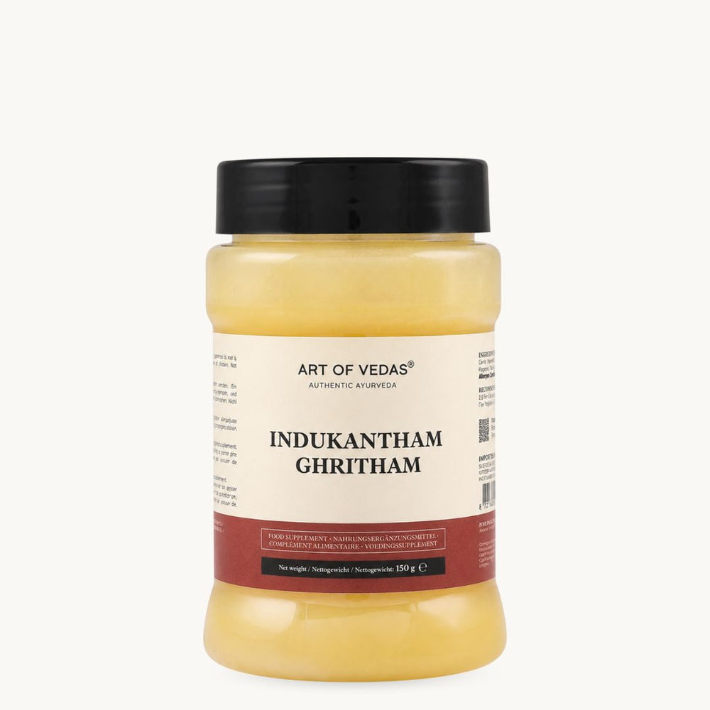 Art of Vedas Indukantham Ghritham, klasični ajurvedski ghee: đumbir, dugi papar, kamena sol. Staklenka 150 g
