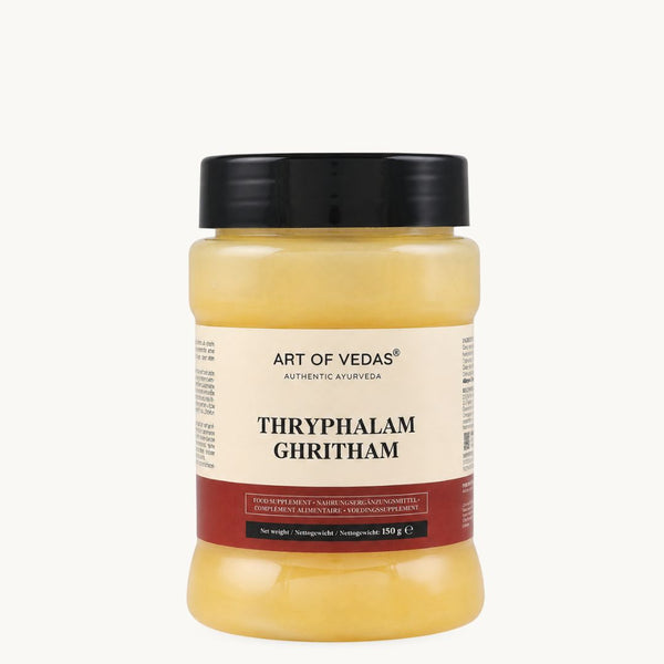 Art of Vedas Triphala Ghritham, klasični ayurvedski ghee: Haritaki, Amla, Bibhitaki. Staklenka 150 g
